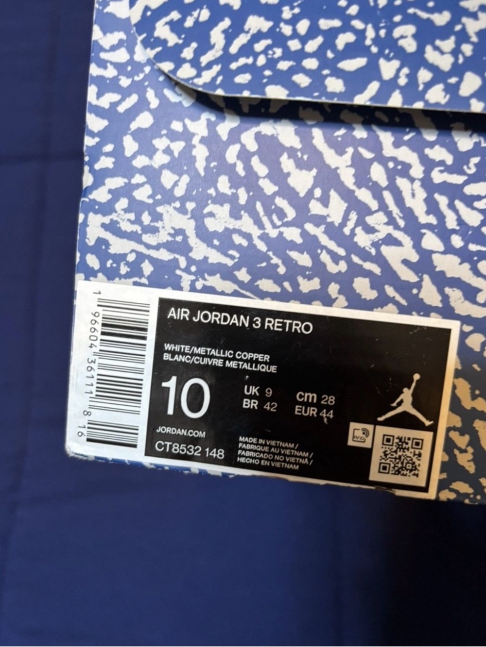 Jordan 3 Retro Washington Wizards 2023 
Size 10 - Picture 9 of 9